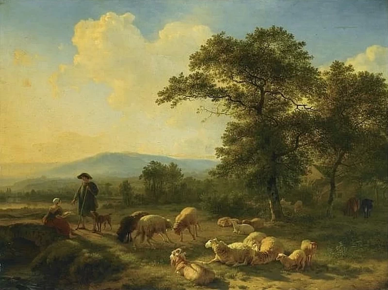 Balthasar Ommeganck - Pastori con i loro animali a riposo